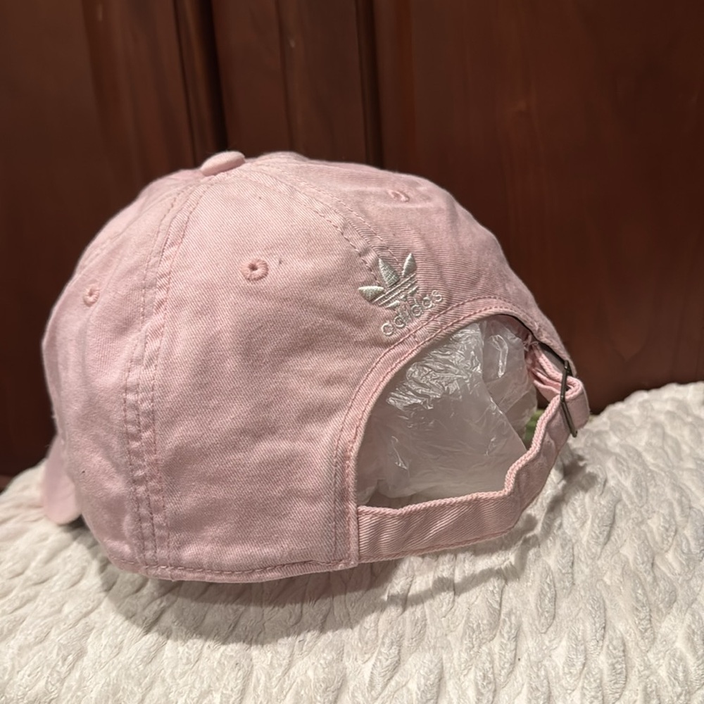 Pink Adidas Ball cap with white Logo adjustable nwot - Picture 2 of 4